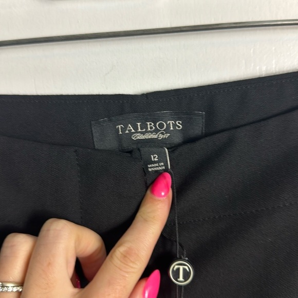 NWT Talbots Black Heritage Wide Leg Pants Wool Blend Size 12 Minimalist Capsule - Picture 3 of 12